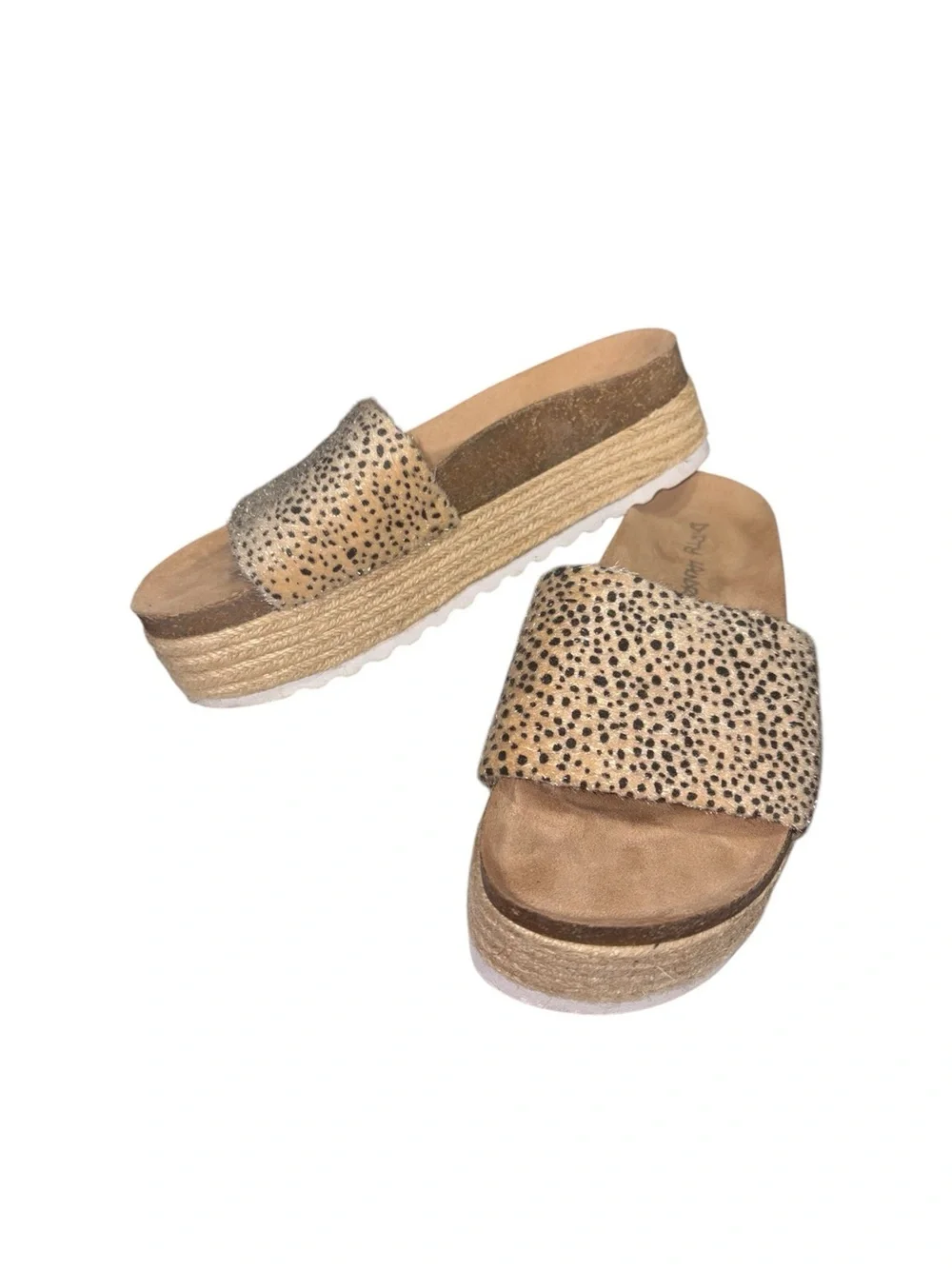 Dirty Laundry Pippa Platform Espadrille Sandals In Fuzzy Cheetah Print Size 8